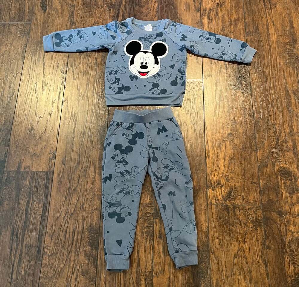 Disney Mickey Mouse Toddler Boy Long Sleeve Sweatshirt and Jogger Pants 2-Piece